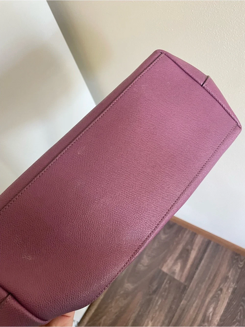 Coach City Zip Top Tote Bag Purple Crossgrain Leather Shoulder Purse - Picture 7 of 8